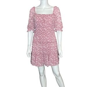 TRIXXI Juniors' Floral-Print Smocked-Waist Tiered Dress Sz XL